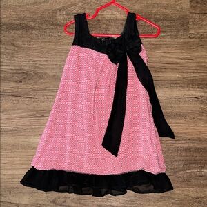 Charming Pink and Black Kids Casual Dress